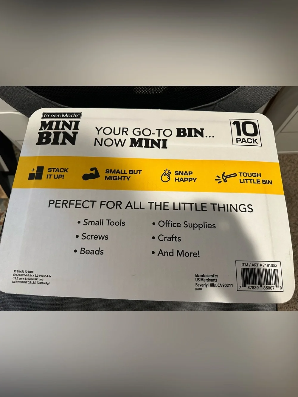 Greenmade Mini Bin 10 Pack Small Plastic Storage Containers. In demand! School